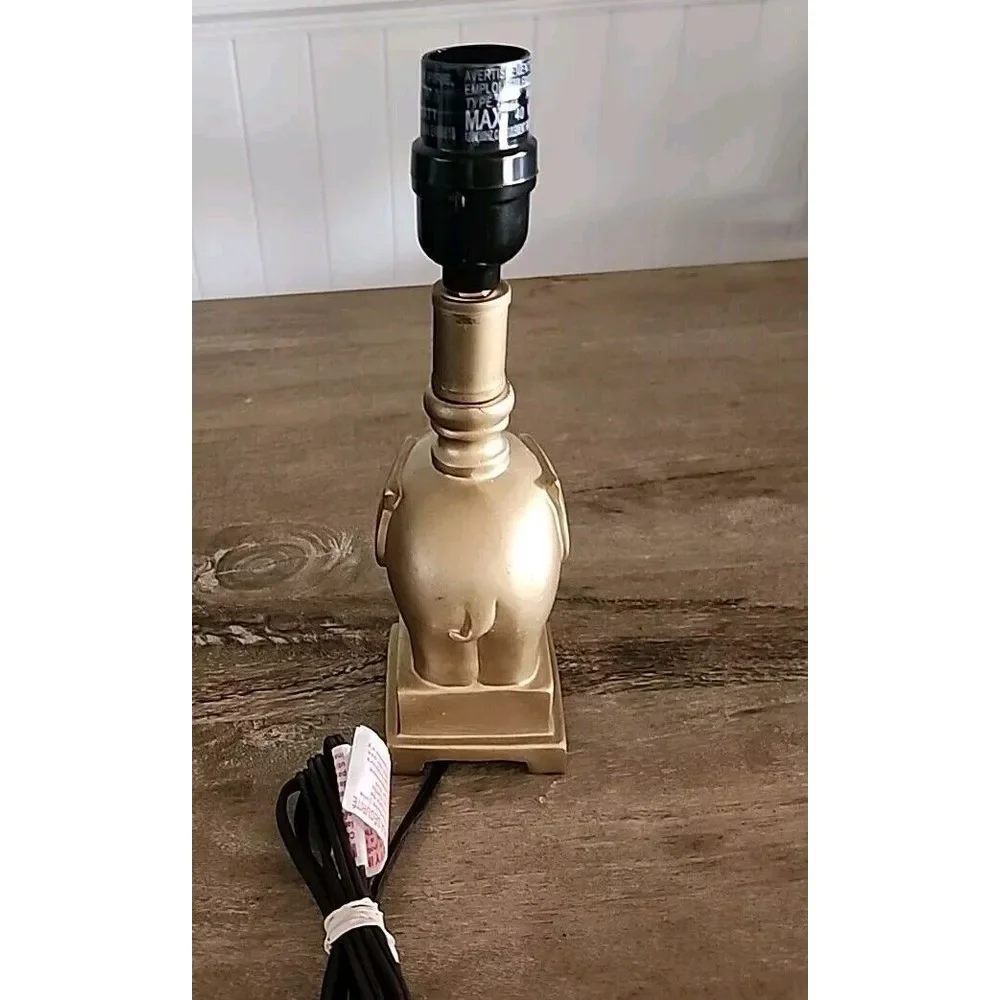 SMALL BUT MIGHTY Resin Gold Elephant (trunk Up) Lamp‎ (11